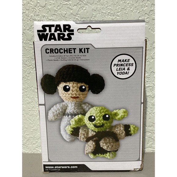 Disney STAR WARS BABY YODA GROGU Princess Leia Crochet Kit Complete Age 6+ NEW - Picture 2 of 4